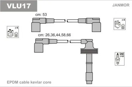 VLU17 Провід В / В Volvo S70 2.0-2.5 97-00 JANMOR підбір по vin на Brocar