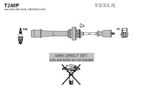 T248P Комплект кабелів високовольтних TESLA підбір по vin на Brocar