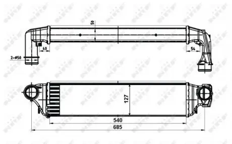 30119A Радіатор інтеркулера BMW 3 (E46) 98-07 NRF підбір по vin на Brocar