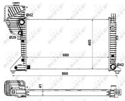 55349A Радиатор охлаждения MB Sprinter 208-416CDI (АКПП) NRF подбор по vin на Brocar