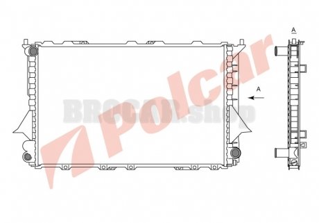 1316084 Радіатор Audi 100, A6 (МКПП) 91-94 POLCAR підбір по vin на Brocar
