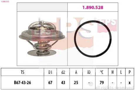 1880333 Термостат Ford/Opel 2.5TD 10/94-98 EPS підбір по vin на Brocar