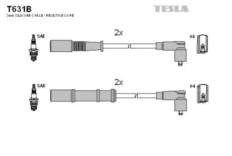 T631B В / в дроти Fiat Punto1.2/1.4 05- TESLA підбір по vin на Brocar