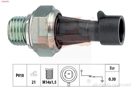 1800096 Датчик тиску масла Fiat/Opel 91- EPS підбір по vin на Brocar