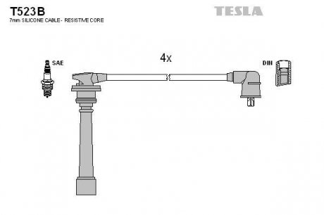 T523B Провода зажигания Hyundai Accent/Kia Rio 1.4-1.6 94- (к-кт) TESLA подбор по vin на Brocar