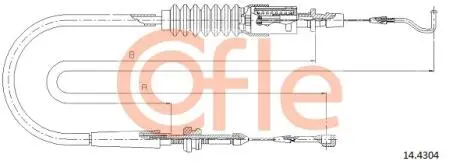 144304 Трос газу VW T-4 1.9D/TD 1230mm COFLE підбір по vin на Brocar