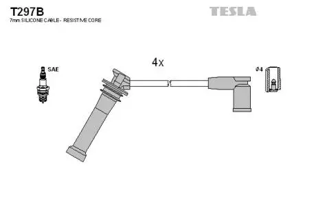 T297B Комплект кабелів високовольтних TESLA підбір по vin на Brocar