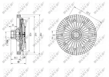49589 Віскомуфта BMW X5 3.0D 00- (вир-во NRF) NRF підбір по vin на Brocar