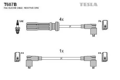 T607B Дроти В/В Volvo 740 2.0 85- TESLA підбір по vin на Brocar