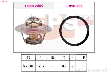 1880240 Термостат Renault 1.6D/1.9D EPS підбір по vin на Brocar
