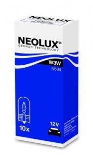 N504 Автолампа Neolux n504 W3W W2,1x9,5d 3 W прозрачная NEOLUX підбір по vin на Brocar