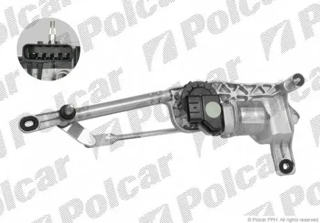 3044ZWP1 Механізм склоочисників з моторчиком POLCAR підбір по vin на Brocar
