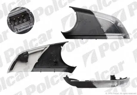 9527196X Боковой указатель поворота в зеркале POLCAR подбор по vin на Brocar