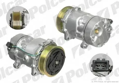 9567KS1 Компрессор кондиционера (новый) POLCAR подбор по vin на Brocar