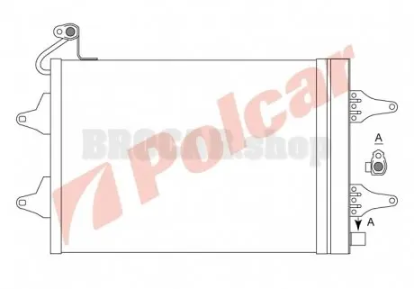 6913K8C1 Радіатор кондиціонера з осушувачем Skoda Octavia 05- POLCAR підбір по vin на Brocar