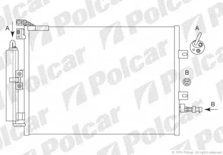 6055K82X Радіатор кондиціонера POLCAR підбір по vin на Brocar
