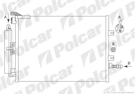 6055K81X Радіатор кондиціонера POLCAR підбір по vin на Brocar