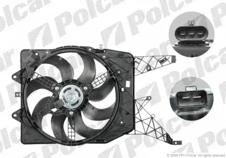 555823W2 Вентилятор з корпусом / кронштейном POLCAR підбір по vin на Brocar