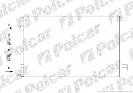 5518K8C2S Радіатор кондиціонера POLCAR підбір по vin на Brocar