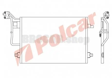 9549K8C1 Радіатор кондиціонера Skoda Superb I VW Passat 1.6-2.8 08.98-03.08 POLCAR підбір по vin на Brocar