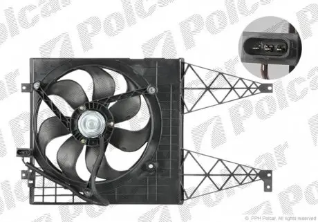 954123W4 Вентилятор з корпусом / кронштейном POLCAR підбір по vin на Brocar