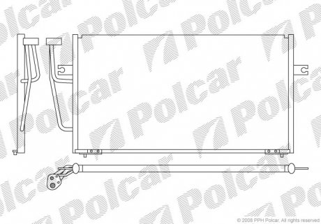 9040K8C1S Радіатор кондиціонера POLCAR підбір по vin на Brocar