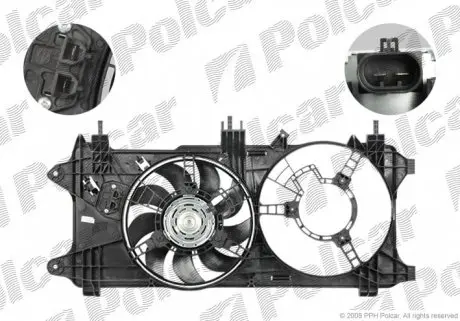 304123W2 Вентилятор з корпусом / кронштейном POLCAR підбір по vin на Brocar