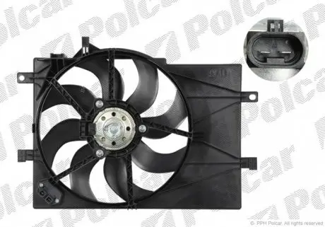 300623W7 Вентилятор з корпусом / кронштейном POLCAR підбір по vin на Brocar