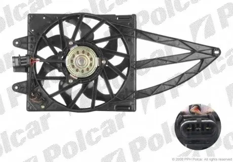300323W3 Вентилятор з корпусом / кронштейном POLCAR підбір по vin на Brocar