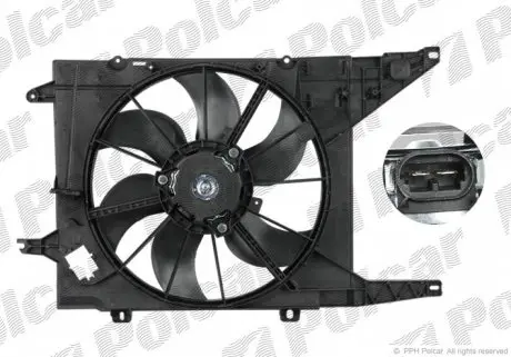 280023W2 Вентилятор радіатора (з AC) Dacia Logan 1.6 POLCAR підбір по vin на Brocar