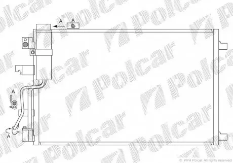 2759K8C3S Радіатор кондиціонера POLCAR підбір по vin на Brocar
