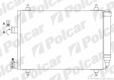 5748K8C1 Радіатор кондиціонера Peugeot 407 1.6HDI 04- POLCAR підбір по vin на Brocar