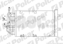 5509K8C5 Радіатор кондиціонера Opel Astra H, Zafira B 1.3D-2.0 04- POLCAR підбір по vin на Brocar