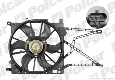 550823W5 Вентилятор з корпусом / кронштейном POLCAR підбір по vin на Brocar