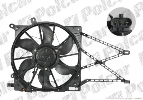 550823W4 Вентилятор з корпусом / кронштейном POLCAR підбір по vin на Brocar