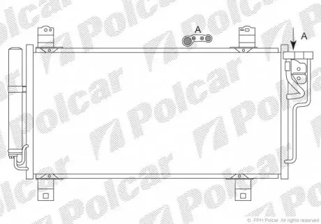4560K8C2S Радіатор кондиціонера POLCAR підбір по vin на Brocar