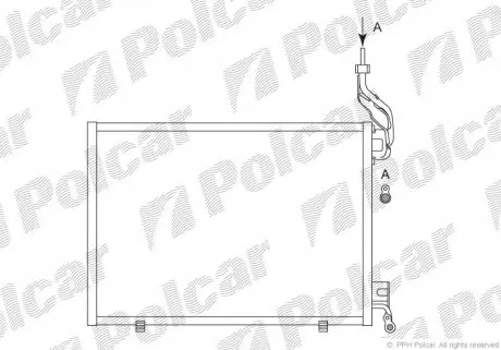 3238K82X Радіатор кондиціонера POLCAR підбір по vin на Brocar