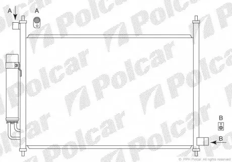 3857K8C1S Радіатор кондиціонера POLCAR підбір по vin на Brocar