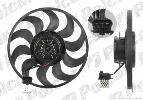 550923U9 Вентилятор радіатора Opel Astra H, Zafira B 1.3D-2.2 03.04- POLCAR підбір по vin на Brocar