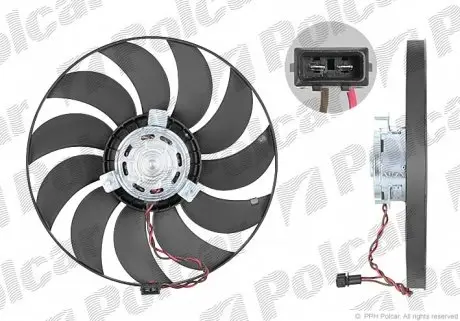 956623U7 Вентилятор радіатора VW T4 2.5TDI 05.98-04.03 POLCAR підбір по vin на Brocar