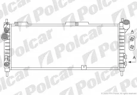 555508A6 Радіатор охолодження POLCAR підбір по vin на Brocar