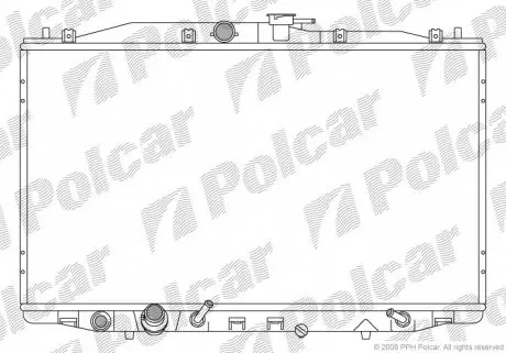 3833082 Радіатор двигуна (АКПП) Honda Accord VII 2.0/2.4 02.03-05.08 POLCAR підбір по vin на Brocar