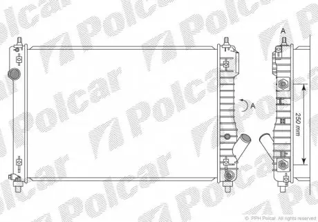 2515083 Радіатор охолодження POLCAR підбір по vin на Brocar