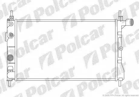 550508A2 Радіатор Opel Kadett E 1.6 N/S/I 16SV/C16LZ/NZ -89 POLCAR підбір по vin на Brocar