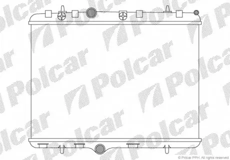 574808A1 Радіатор охолодження двигуна Citroen C2, C2. C3 Picasso, C4.Peugeot 1007, 2008 I, 207, 208, 208 I 1.0-2.0 05.01- POLCAR підбір по vin на Brocar