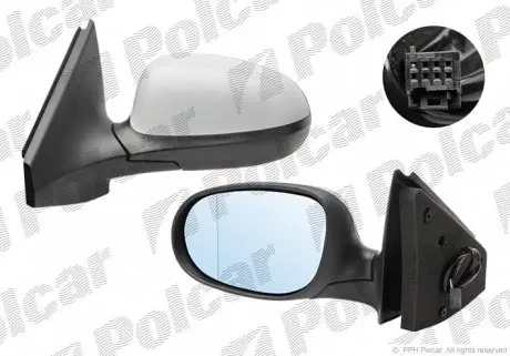 4208522M Дзеркало зовнішнє правий POLCAR підбір по vin на Brocar