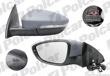 95D1526M Дзеркало зовнішнє правий POLCAR підбір по vin на Brocar