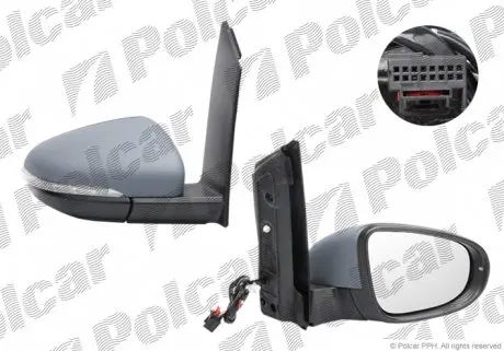 9563525M Дзеркало зовнішнє правий POLCAR підбір по vin на Brocar