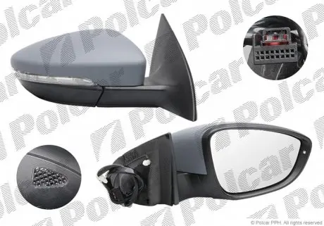 9556526M Дзеркало зовнішнє правий POLCAR підбір по vin на Brocar
