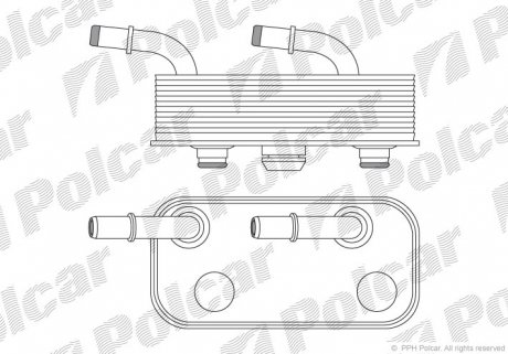 2008L81 Радіатор масла BMW 3 (E46), X3 (E83), Z4 (E85) 1.6-3.0D 02.98-03.09 POLCAR підбір по vin на Brocar